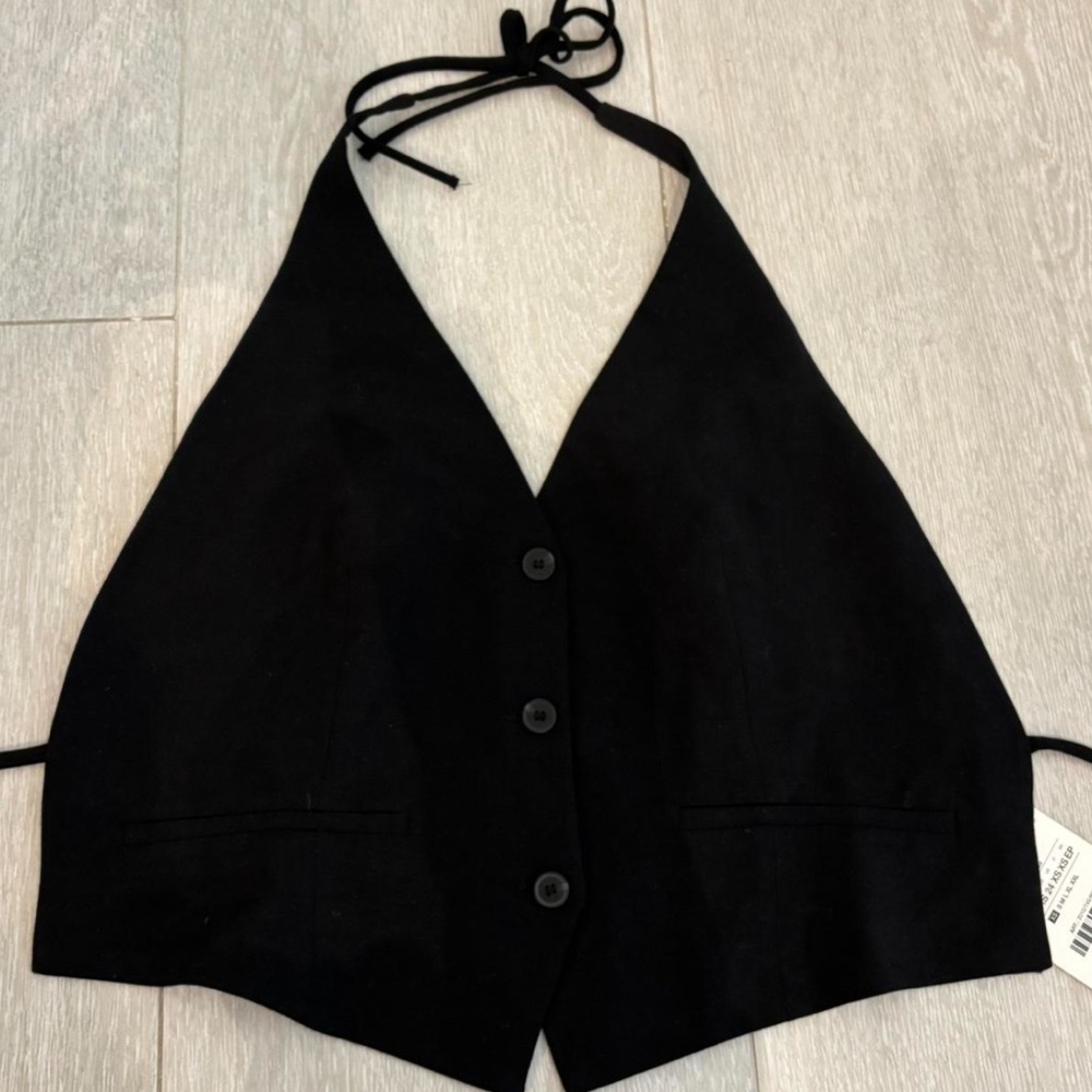 ZARA HALTER TIE VEST TOP